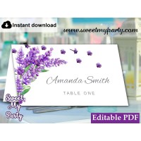 Lavender Escort Cards template printable,Lavender Place Cards template,(131)